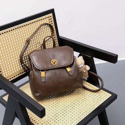 Cute little bear backpack in retro school style - zoraflux