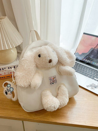 Cute plush bunny student backpack - zoraflux