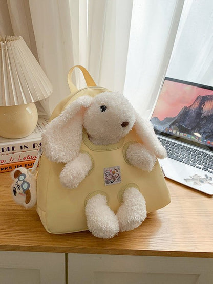 Cute plush bunny student backpack - zoraflux
