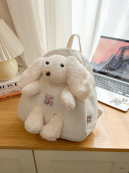 Cute plush bunny student backpack - zoraflux