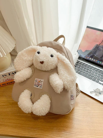 Cute plush bunny student backpack - zoraflux