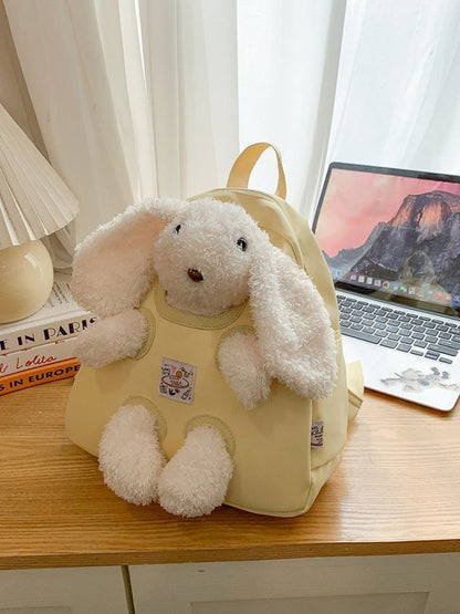 Cute plush bunny student backpack - zoraflux
