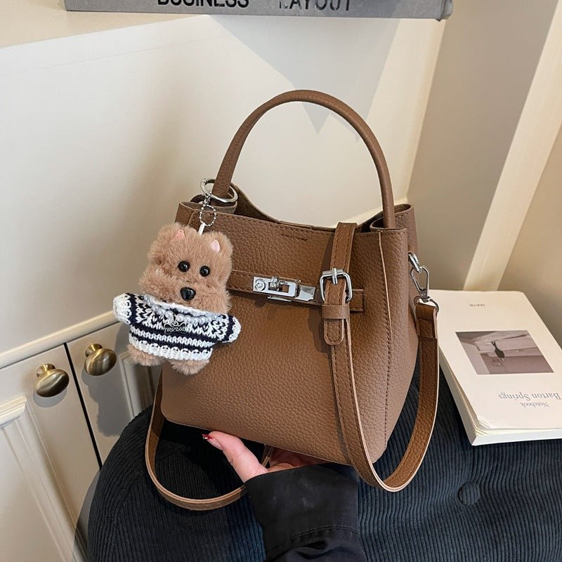 Cute plush figure hanging autumn and winter senior crossbody bag - zoraflux