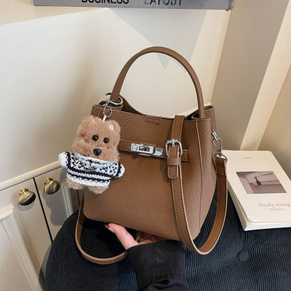 Cute plush figure hanging autumn and winter senior crossbody bag - zoraflux