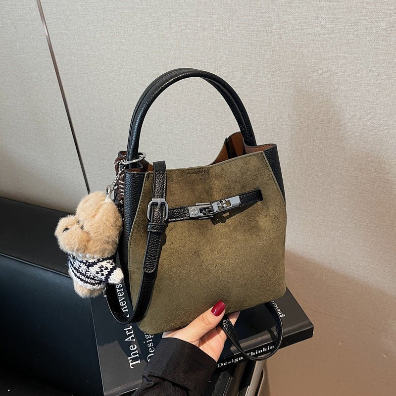 Cute plush figure hanging autumn and winter senior crossbody bag - zoraflux