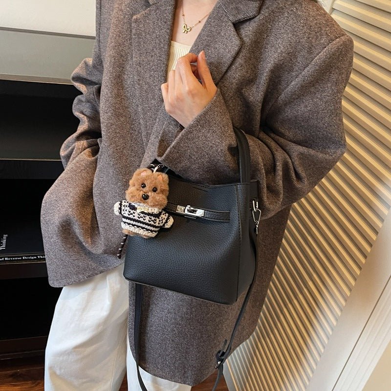 Cute plush figure hanging autumn and winter senior crossbody bag - zoraflux