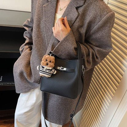 Cute plush figure hanging autumn and winter senior crossbody bag - zoraflux