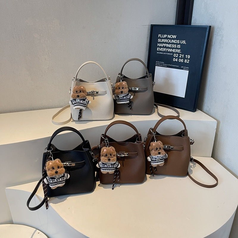 Cute plush figure hanging autumn and winter senior crossbody bag - zoraflux