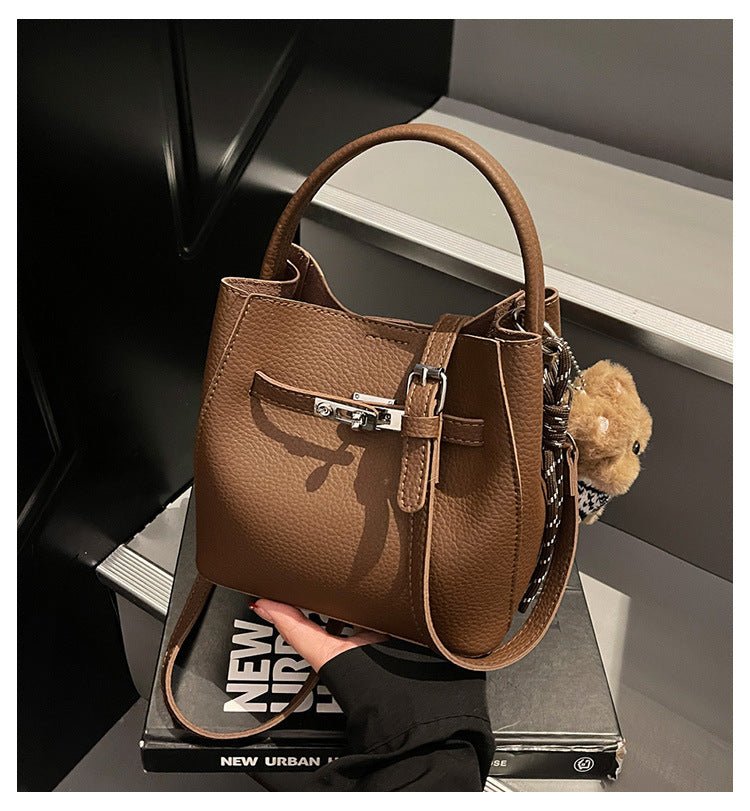 Cute plush figure hanging autumn and winter senior crossbody bag - zoraflux