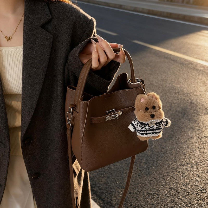 Cute plush figure hanging autumn and winter senior crossbody bag - zoraflux