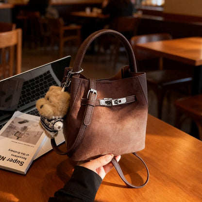 Cute plush figure hanging autumn and winter senior crossbody bag - zoraflux