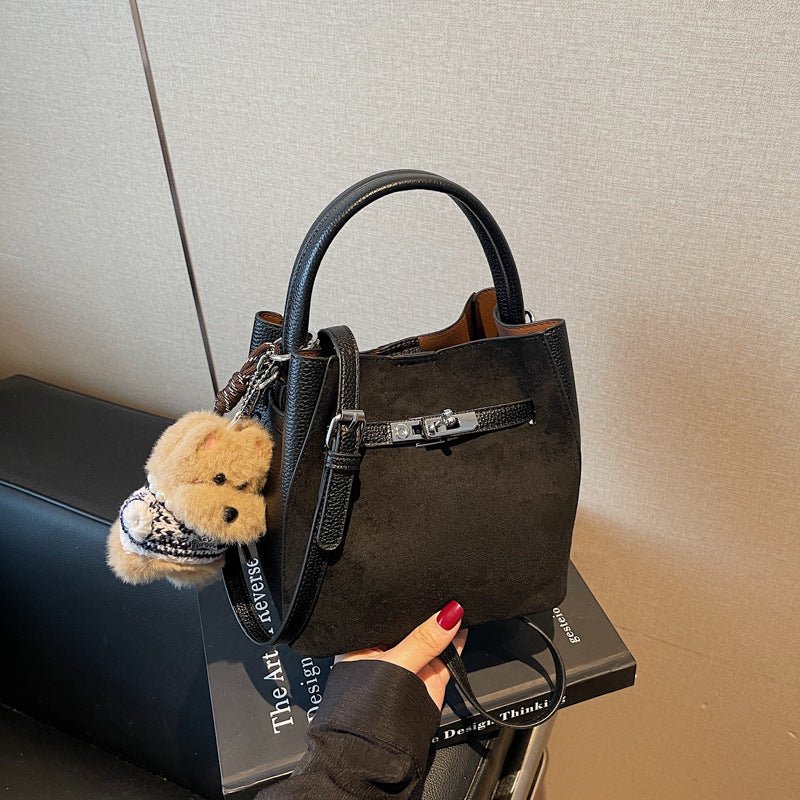 Cute plush figure hanging autumn and winter senior crossbody bag - zoraflux