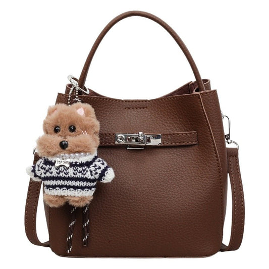 Cute plush figure hanging autumn and winter senior crossbody bag - zoraflux