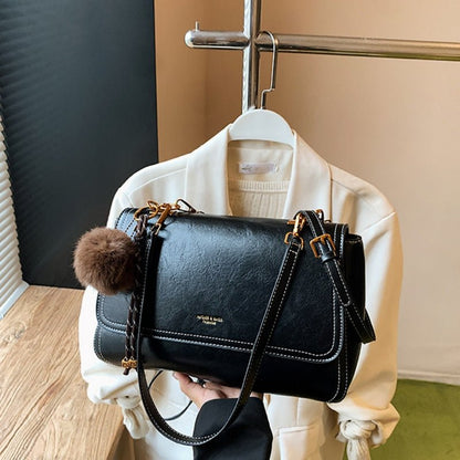 Cute plush pendant classic women's crossbody bag - zoraflux