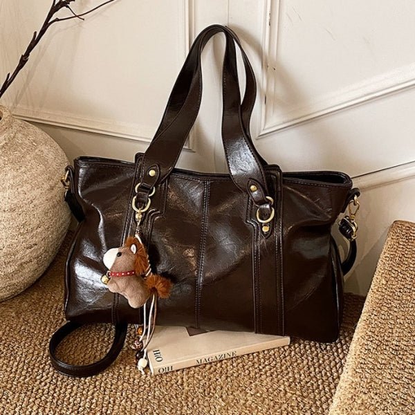 Cute pony pendant large capacity travel tote bag - zoraflux