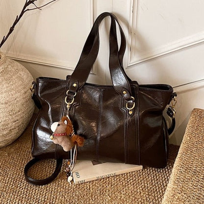 Cute pony pendant large capacity travel tote bag - zoraflux