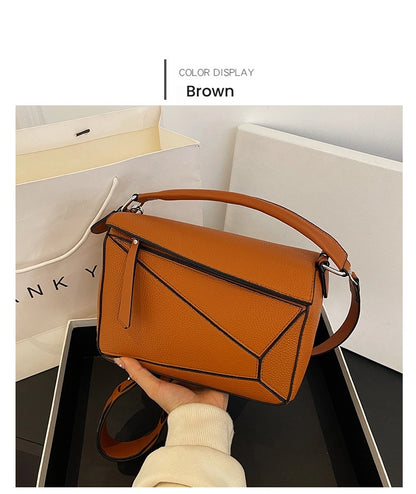 Comic geometric style patchwork diamond-shaped bag