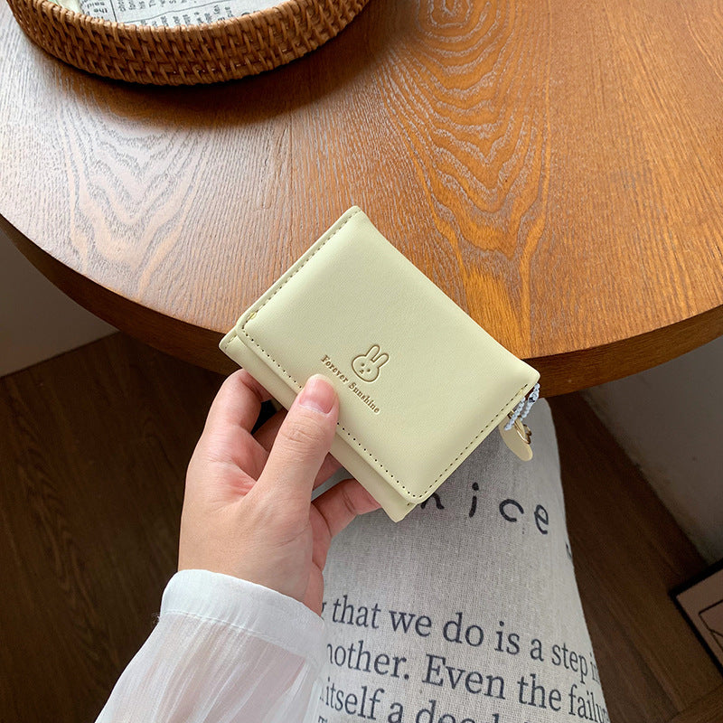 Short and cute rabbit student wallet