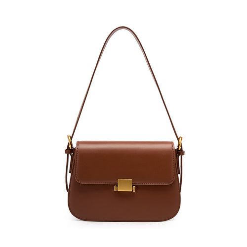 Niche design genuine leather shoulder crossbody women's bag