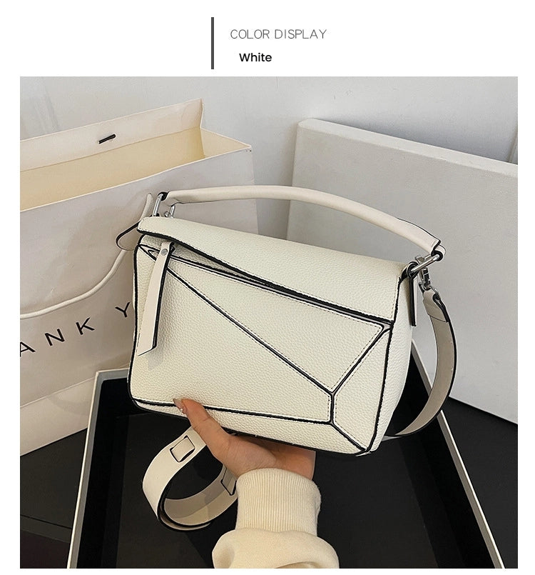 Comic geometric style patchwork diamond-shaped bag