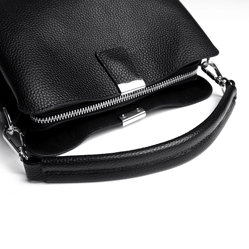 Classic genuine leather crossbody handbag