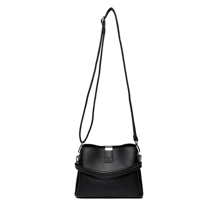 Classic genuine leather crossbody handbag