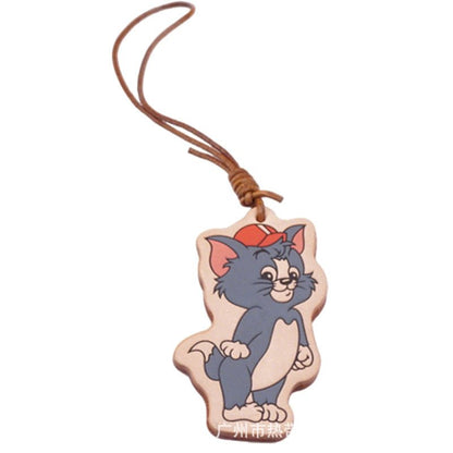 Double sided thick leather pendant gift fox dog cat snake peanut - zoraflux