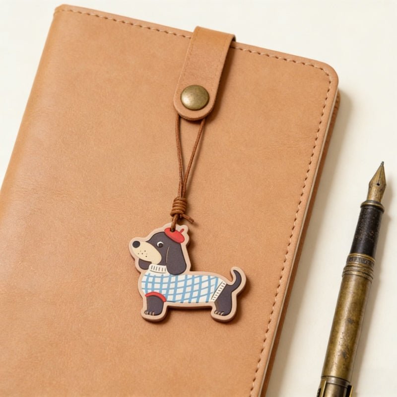 Double sided thick leather pendant gift fox dog cat snake peanut - zoraflux