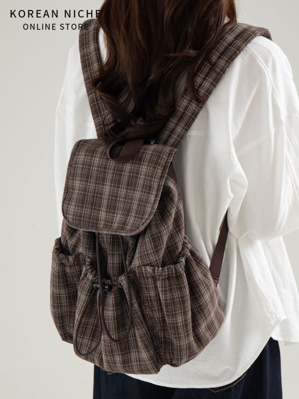 Drawstring design lightweight backpack for students and casual travel - zoraflux