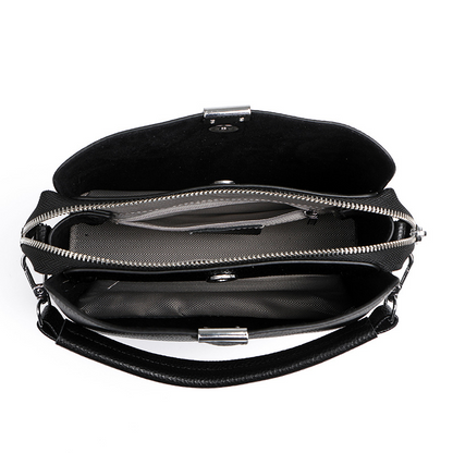 Classic genuine leather crossbody handbag