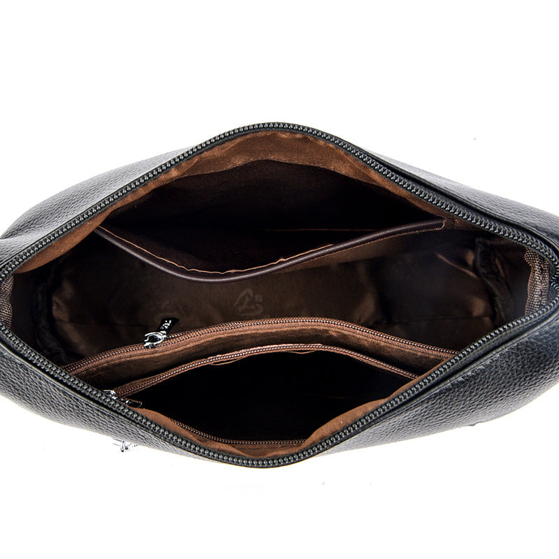 Versatile waterproof simple leather bag