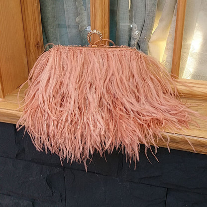 Fashionable plush evening dress chain bag