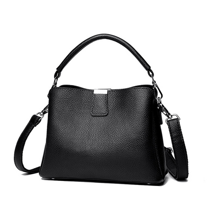 Classic genuine leather crossbody handbag