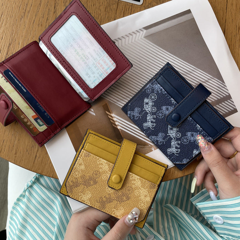 Thin exquisite pattern card holder bag