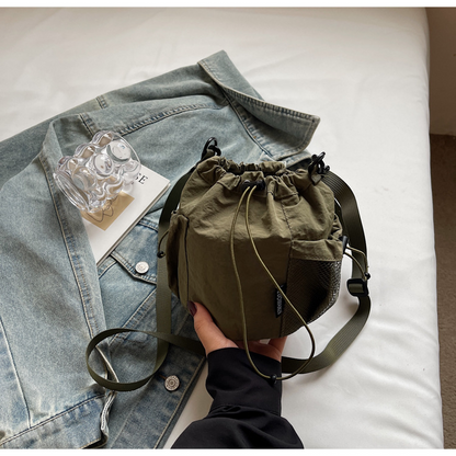 Lightweight and casual crossbody bag drawstring opening