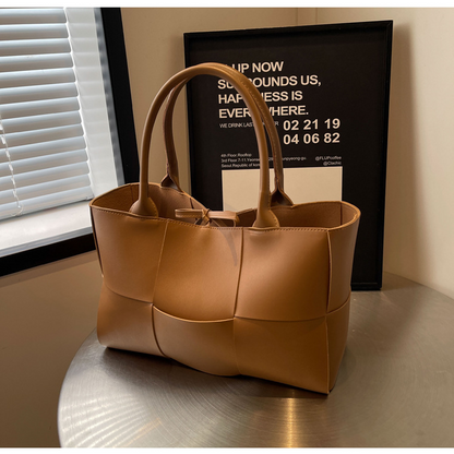 Large-capacity plaid women's handbag