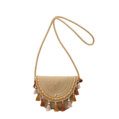 Ethnic Style Color - Block Woven Saddle Bag - zoraflux