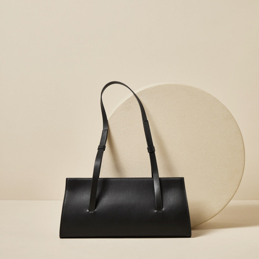 Simple French leather women's shoulder bag
