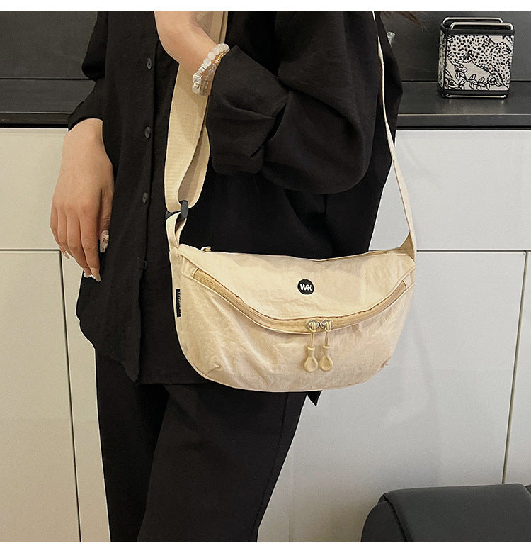 Casual Texture Versatile Nylon Dumpling Bag Korean Style ins Trendy Fashionable Women's Crossbody Shoulder Bag - zoraflux
