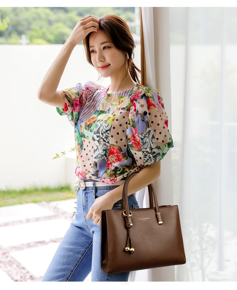 Multi-color commuter handbag