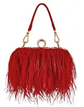 Fashionable plush evening dress chain bag - zoraflux