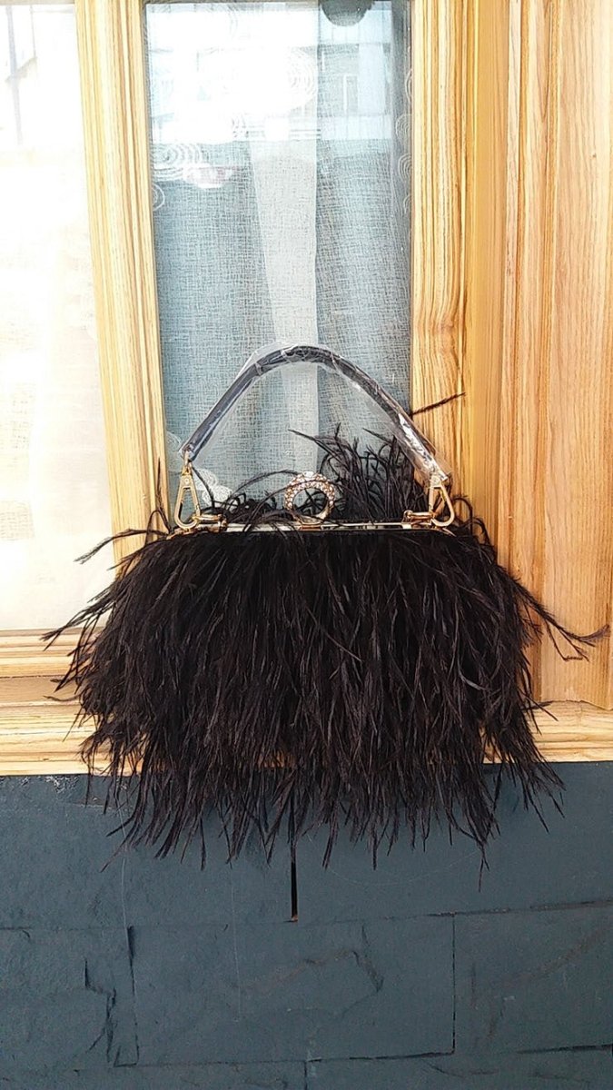 Fashionable plush evening dress chain bag - zoraflux