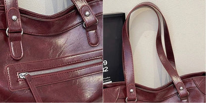 Fashionable rivet motorcycle style tote bag - zoraflux