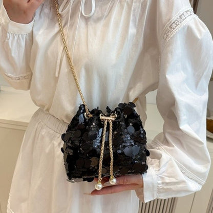 Fashionable sequined chain crossbody bag - zoraflux