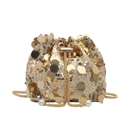 Fashionable sequined chain crossbody bag - zoraflux