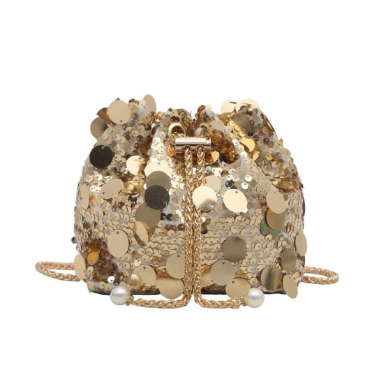 Fashionable sequined chain crossbody bag - zoraflux