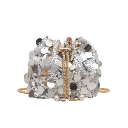 Fashionable sequined chain crossbody bag - zoraflux