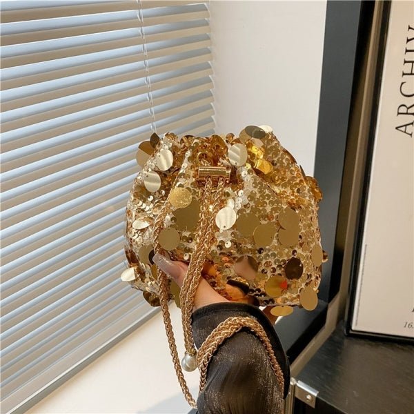 Fashionable sequined chain crossbody bag - zoraflux