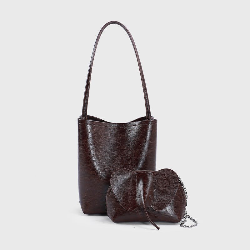 Fashionable suction button simple one shoulder bag - zoraflux