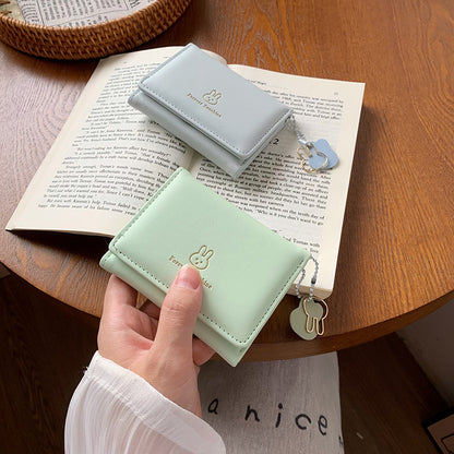 Short and cute rabbit student wallet